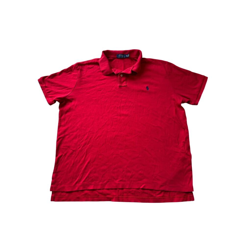 Polo Ralph Lauren Polo Shirt Mens XXL Red Cotton Short Sleeve Blue Pony Logo